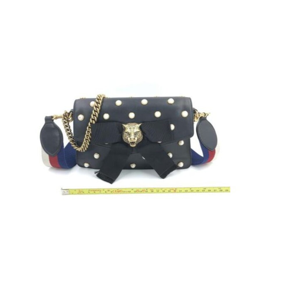 GUCCI TWO-WAY NAPPA BROADWAY ANIMALIER LEATHER TIGER HEAD CROSSBODY SHOULDER BAG - Picture 9 of 12